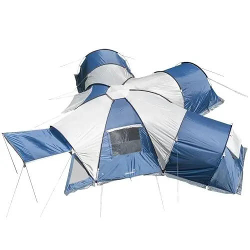 Produktbild: Skandika Kuppelzelt Korsika 9 Sleeper | Großes Familienzelt für 9 Personen, Camping Zelt mit 3 Schlafkabinen, Sleeper Technology, 5000 mm Wassersäule, 2m Stehhöhe | Campingzelt, Outdoor