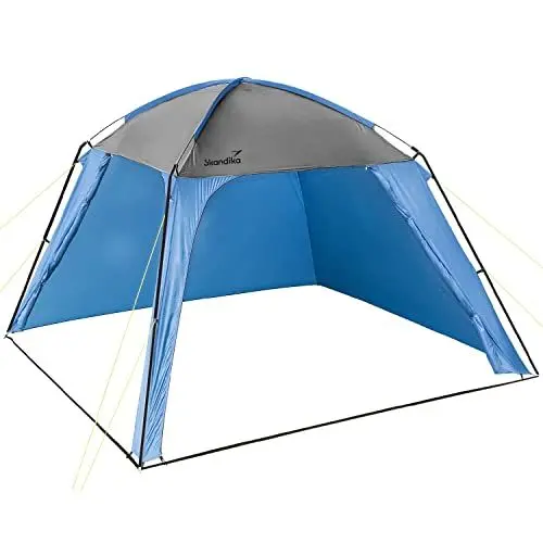 Produktbild: Skandika Pavillon Inari 300 | Camping Wohnzelt mit integrierten Seitenwänden, 3 x 3 m, Stehhöhe 2,1 m | Vorzelt, Duschzelt, Gartenzelt, Windschutz (blau)