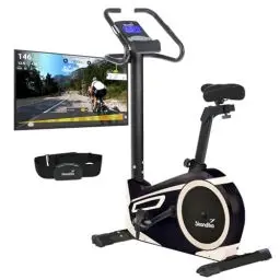 Produktbild: skandika Ergometer Morpheus, Fitnessbike, Heimtrainer mit Bluetooth, Pulsgurt, 32 einstellbare Widerstandseinstellung und Multifunktionscomputer mit Kalorienverbrauch, Puls