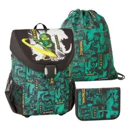 Produktbild: SKANDO BAGS Lego® - Jungen Easy Schulranzenset 3tlg. - NINJAGO®, Green 2023 - Mit Turnbeutel, Federmäppchen (inkl. Aller nötigen Schreibutensilien) - Leichtgewicht und hoher Komfort