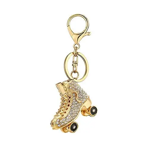 Produktbild: Skates Strass Schlüsselanhänger, Schuh Gold funkelnder Charm Schlüsselanhänger Gr. L, gold