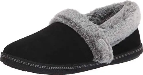 Produktbild: Skechers Cozy Campfire - Team Toasty Flache Hausschuhe Damen, Schwarz (Black Microfiber Suede/Faux Fur Line Blk), 39 EU