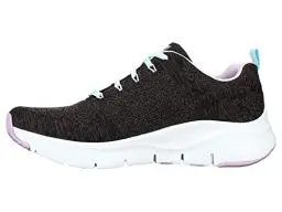 Produktbild: Skechers Damen Arch Fit Comfy Wave Sneakers, Black Knit Lavender Trim, 41 EU