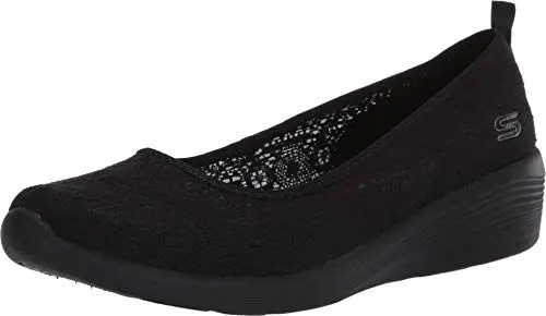 Produktbild: Skechers Damen Arya - Airy Days Geschlossene Ballerinas, Black Crochet Trim, 38 EU