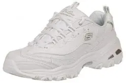 Produktbild: Skechers Damen D'lites Fresh Start Sneaker, White Leather Mesh Silver Trim L, 36 EU