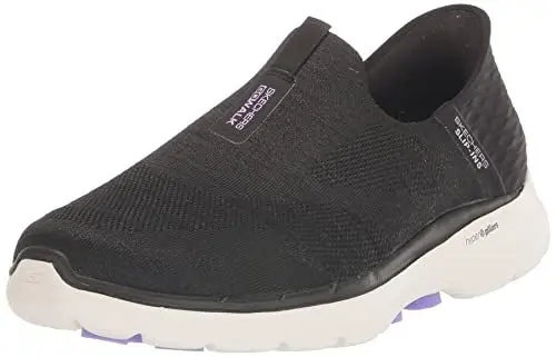 Produktbild: Skechers Damen GO Walk 6 Fabulous View Platform, Black Textile/Lavender Trim, 37.5 EU