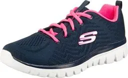 Produktbild: Skechers Damen Graceful Get Connected Sneaker,Navy Mesh Hot Pink Trim, 40 EU