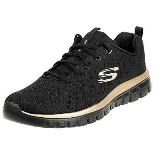 Produktbild: Skechers Damen Graceful Get Connected Sneaker,Schwarz Rose Gold, 41 EU