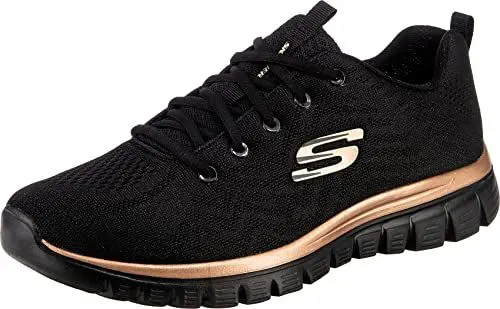 Produktbild: Skechers Damen Graceful Get Connected Sneakers, Schwarz Rose Gold, 36.5 EU