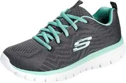 Produktbild: Skechers Damen Graceful-get Connected-12615 Sneakers, Charcoal Mesh Green Trim, 35 EU