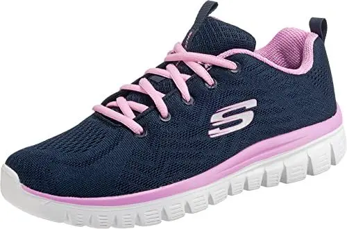 Produktbild: Skechers Damen Graceful Get Connected Sneaker,Navy Hot Pink, 39 EU