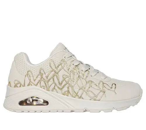 Produktbild: Skechers Damen Low-Top Sneaker UNO GOLDEN Heart, Frauen Sneakers,straßenschuhe,Strassenschuhe,Sportschuhe,Freizeitschuhe,Beige NTGD,41 EU