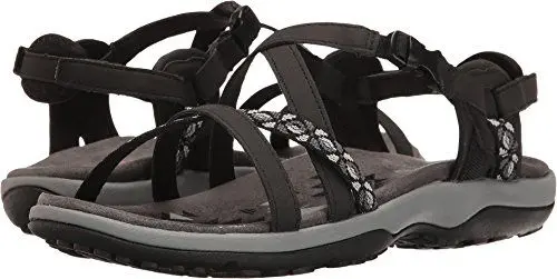Produktbild: Skechers Damen Reggae Slim Vacay Slingback Sandalen, Black Duraleather/Webbing, 38 EU