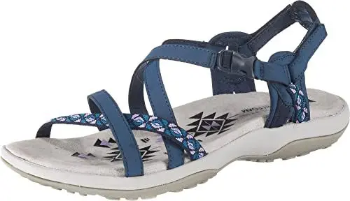 Produktbild: Skechers Damen Reggae Slim Vacay Slingback Sandalen, Navy Duraleather/Webbing, 39 EU