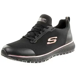 Produktbild: Skechers Damen Squad Sr Sneaker, Black Flat Knit Rose Gold Trim, 40 EU