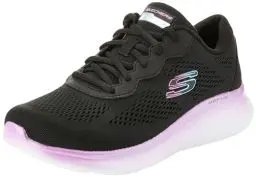 Produktbild: Skechers Damen Stunning Steps Skech-Lite Pro atemberaubende Schritte, Schwarzes Netzgewebe mit violettem Besatz, 36 EU