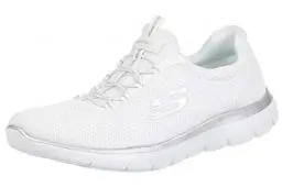 Produktbild: Skechers Damen 12980 Sneaker, White Mesh Silver Trim, 37 EU