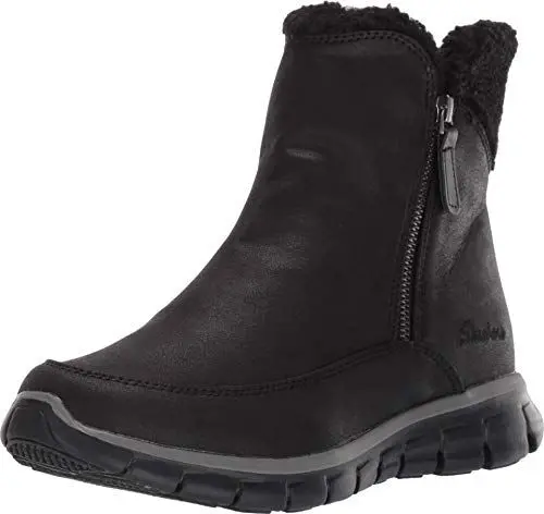 Produktbild: Skechers Damen Synergy Collab Kurzschaft Stiefel, Black Microleather Faux Sherpa, 39 EU