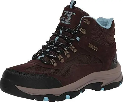 Produktbild: Skechers Damen Trego Base Camp Walking-Schuh, Chocolate Suede Textile Light Blue Trim, 39 EU