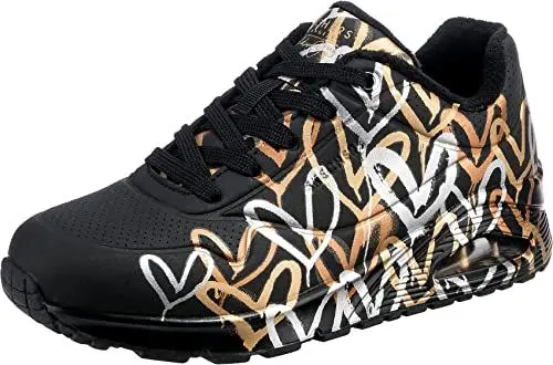 Produktbild: Skechers Damen UNO-metallic Love Sneaker, Schwarz, 39.5 EU