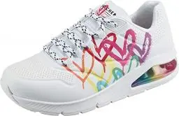 Produktbild: Skechers Damen UNO 2 Floating Love Sneakers, Wht Duraleather Multi Color Heart Print Trim, 41 EU