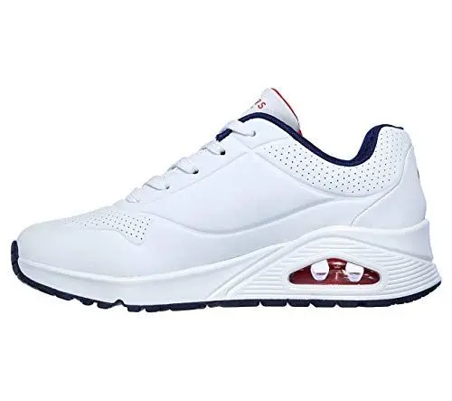Produktbild: Skechers Damen UNO Stand ON AIR Sneakers, WNVR White Durabuck / navy & red trimm, 39 EU
