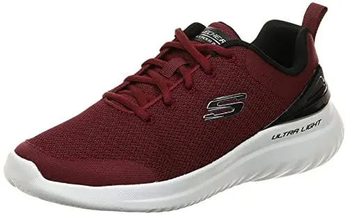 Produktbild: Skechers Herren Bounder 2.0 NASHER Sneaker, Burgundy Mesh/Schwarz Trim, 43 EU