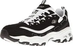 Produktbild: Skechers Herren D'Lites Sneaker, Black Trubuck/White Mesh/Silver Trim, 42 EU