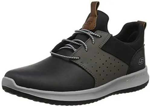 Produktbild: Skechers Herren Delson Axton Sneakers, Black Gray Leather, 44 EU