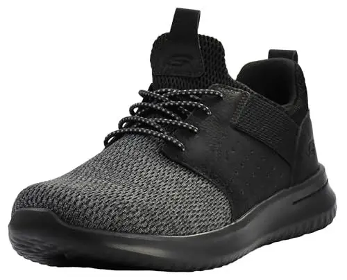 Produktbild: Skechers Herren Delson Camben Sneaker, Black Mesh W Synthetic, 45 EU