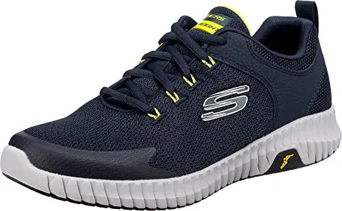 Produktbild: Skechers Herren Elite Flex Prime Take Over Walking-Schuh, Navy Mesh Pu Yellow Trim, 42 EU