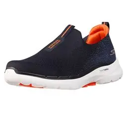Produktbild: Skechers Herren Go Walk 6 Sneaker, Navy And Orange Textile, 45 EU