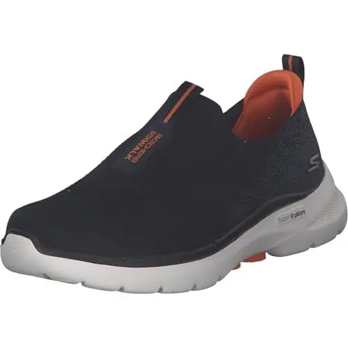 Produktbild: Skechers Herren Go Walk 6 Sneaker, Navy And Orange Textile, 45 EU