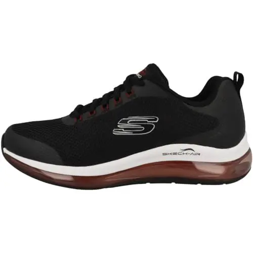 Produktbild: Skechers Herren Skech-air Element 2.0 Lomarc Sneaker, Black Mesh Red Synthetic Trim, 45 EU