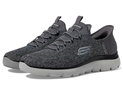 Produktbild: Skechers Herren Sneakers, Anthrazitfarbenes Netzgewebe, schwarzer Besatz, 45.5 EU