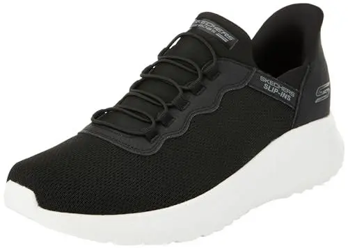Produktbild: Skechers Herren Sneakers, Schwarzer Strick, weißer Rand, 44 EU