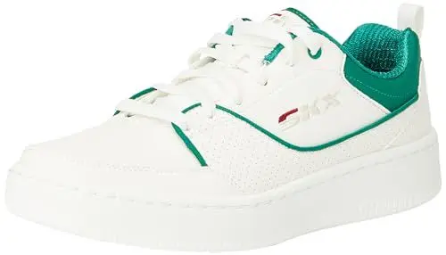 Produktbild: Skechers Herren Sport Court 92 Ottoman Platform, Weißer Duraleather grüner Rand, 41 EU