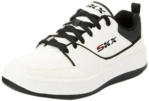 Produktbild: Skechers Herren Sport Court 92 Ottoman Platform, Weißer schwarzer Duraleather-Besatz, 45 EU