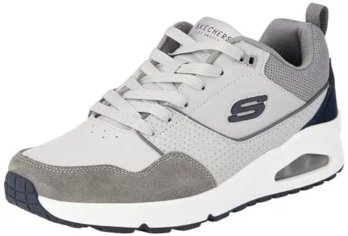 Produktbild: Skechers Herren UNO Retro One Sneaker, Graues Duraleather Wildleder-Mesh, 42 EU