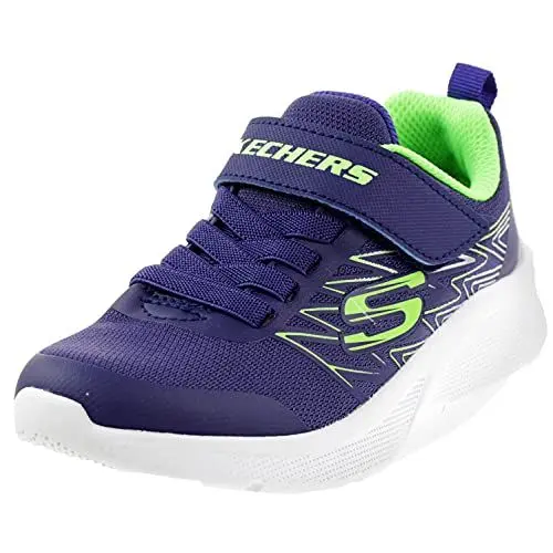 Produktbild: Skechers Jungen Microspec Texlor Sneaker, Navy Textile Lime Silver Trim, 33 EU