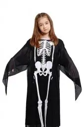 Produktbild: Skelett Kostüm Kinder 85cm/33.46in Umhang Halloween Kinder Halloween Kostüm Kostüm Kinder Skelett für Halloween Party