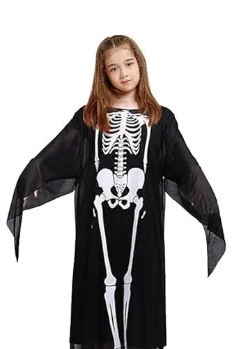 Produktbild: Skelett Kostüm Kinder 85cm/33.46in Umhang Halloween Kinder Halloween Kostüm Kostüm Kinder Skelett für Halloween Party
