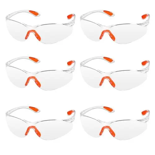 Produktbild: SKENGWEL 6 Stück Schutzbrille,Gumminase Schutzbrille Arbeitsschutzbrille für Sicheren Schutz Laborbrille Arbeitsschutzbrille Kratzfeste Linsen für Damen/Herren/Kinder