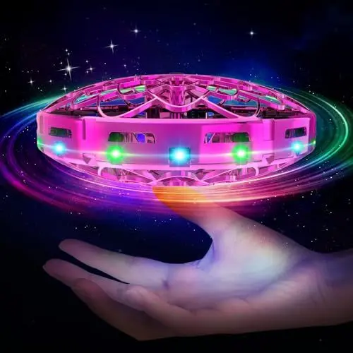 Produktbild: Skeufy Fliegender Ball, Hover Ball Magic Spinner Ball mit RGB Licht, Flying Orb Ball Mini Drohne für Kinder, Hand Controlled Schwebeball Spielzeug Geschenke für Jungen Mädchen 6-12 Jahre (Blau)