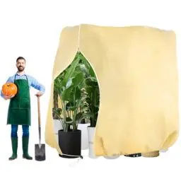 Produktbild: Skeufy Pflanzenschutz Winter,200 * 240CM Winterschutz für Pflanzen,Atmungsaktiver,reißfester, wiederverwendbarer Pflanzenkälteschutz mit Reißverschluss,Beige(200 * 240CM)