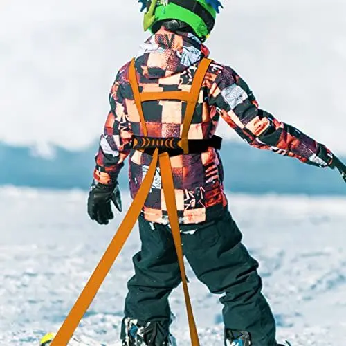 Produktbild: Skigurt für Kinder, Skigurt-Trainer-Rucksack, um Kindern das Sichere Skifahren Beizubringen, Trainingsleinenausrüstung Bereitet Sie auf Den Umgang mit Den Pisten vor(Orange)
