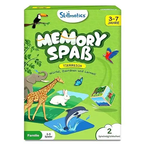 Produktbild: Skillmatics Brettspiel - Memory Spaꞵ Tierreich, Lustiges und schnelles Gedächtnisspiel für Kinder, Geschenk für Mädchen und Jungen von 3 bis 7 Jahren