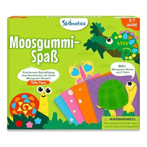 Produktbild: Skillmatics Kunstaktivität - Spaß mit Schaumstoff Tiere, Schmutzfreie Aufkleberkunst für Kinder, Bastelsets, kreative DIY-Aktivitäten, Geschenke für Jungen und Mädchen im Alter von 3, 4, 5, 6, 7
