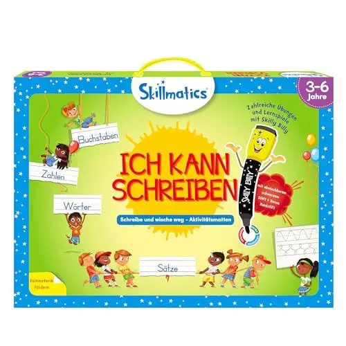 Produktbild: Skillmatics Lernspiel - Ich kann schreiben, Wiederverwendbare Aktivitätsmatten mit 2 Stiften, Geschenke und Vorschullernen für Kinder 3-6 Jahre