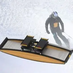 Produktbild: Skimaschine, Indoor-Skitrainingssimulator, Fitness-Yoga-Shaping-Skisimulator mit Aluminiumpedalen und Gummirollen, Einstellbarer Widerstand, hält sicher 330 Pfund, for Hockey, Eislaufen